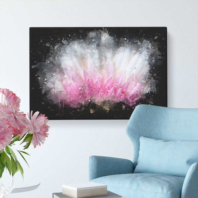 Petals Of A Pink And White Gerbera - Wrapped Canvas, 35cm H x 50cm W x 3cm D