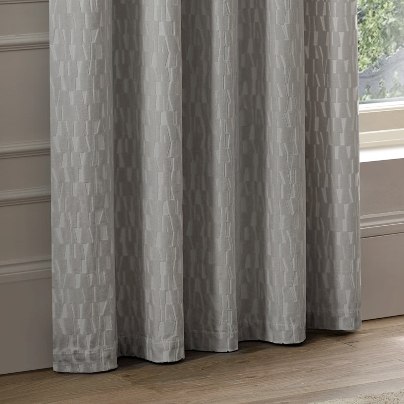Manhattan Room Darkening Curtain Panel Pair, 168cm Width x 183cm Drop, Silver