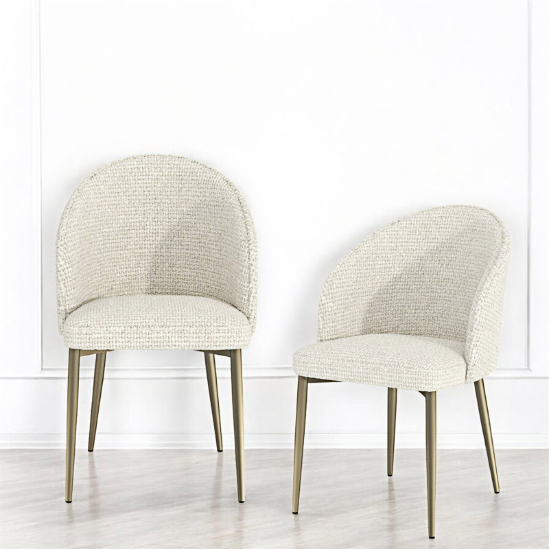 Chaise d'appoint rembourrée (ensemble de 2), Blanc