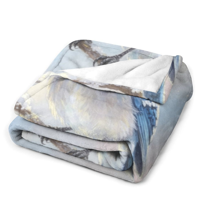 Jeté en flanelle de luxe Blue Jay Winter, 60 x 80 po