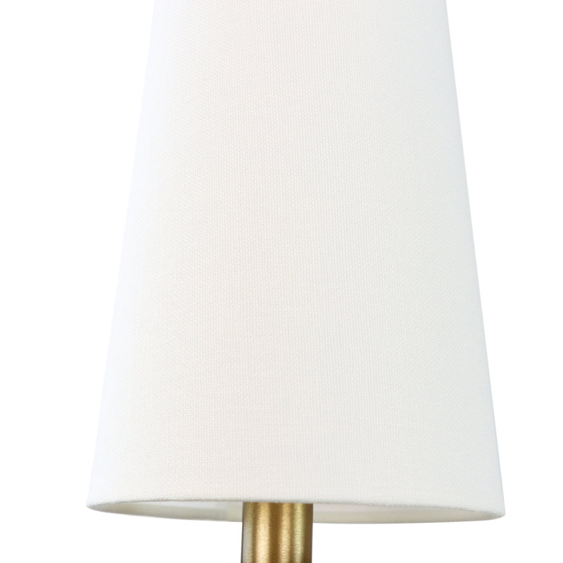 5-Light Chandelier, with White Fabric Shade,Farmhouse Linear Island Lighting Fixture for Kitchen Dining Room E12, Gold