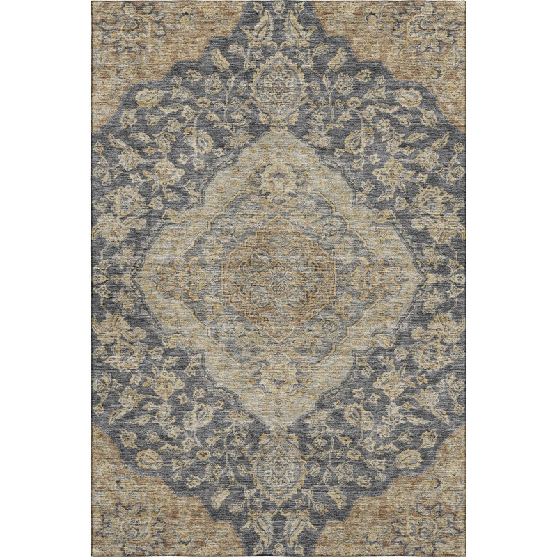 Premium Machine Washable Gurubaksh AMF1151 Global Rug, Rectangle 8 pi x 10 pi