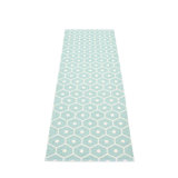Geometric Area Rug in Pale Turquoise/White