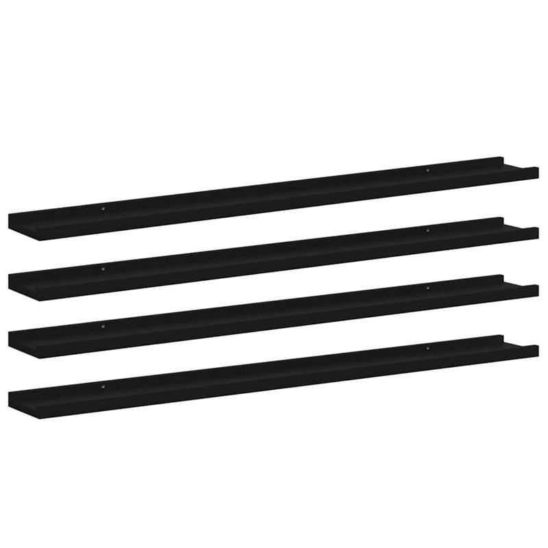 Floating Shelf, 1.2'' H x 39.4'' W x 3.5'' D, Black