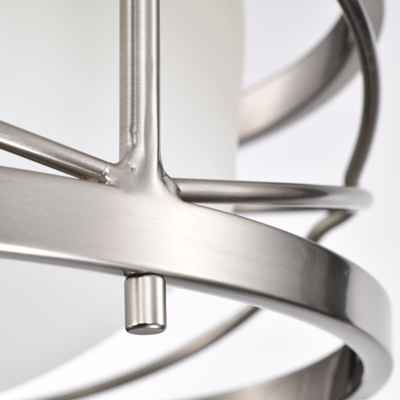 Gaen Glass Semi Flush Mount, Brushed Nickel