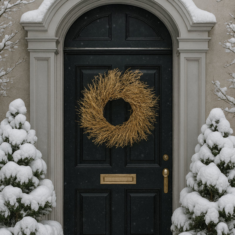 Handcrafted Dried Twig 22'' Wreath, Gold