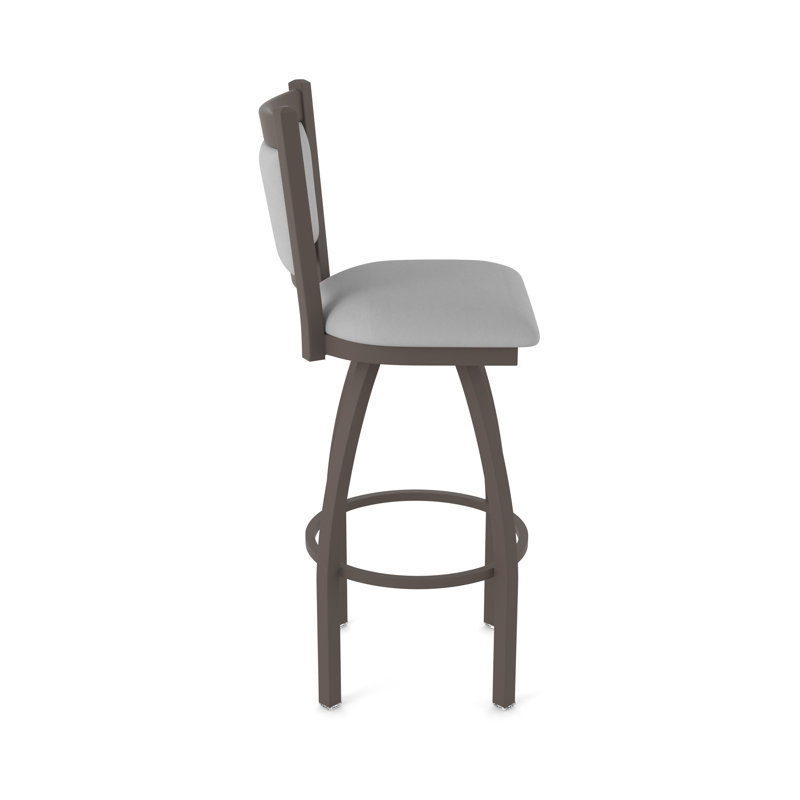 Tabouret pivotant Hadleigh, Vinyle - gris Folkstone Canter, Bronze, Tabouret de bar (siège d'une hauteur de 36 po)