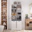 Armoire Ã  linge de salle de bain avec 7 tablettes et panier Ã  linge