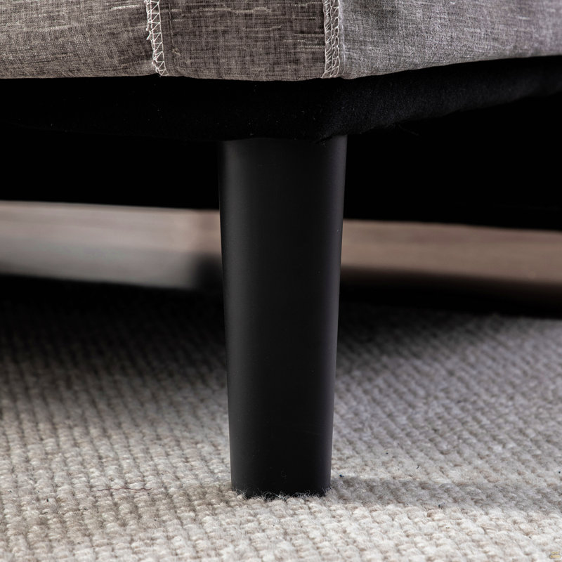 Très grand canapé à deux places 82,68 po, revêtu de chenille, Gris