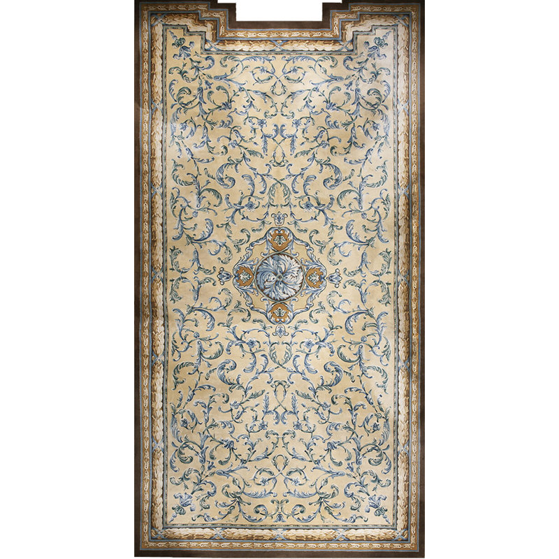 Grand tapis ivoire antique en laine surdimensionné