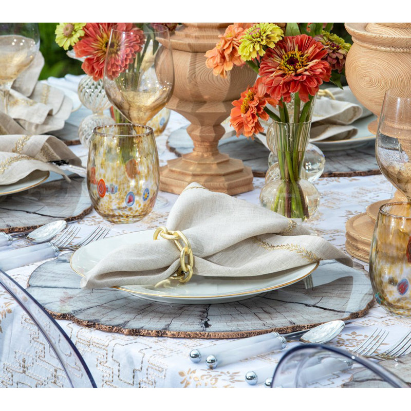 Jardin Napkin, Natural/Gold/Silver