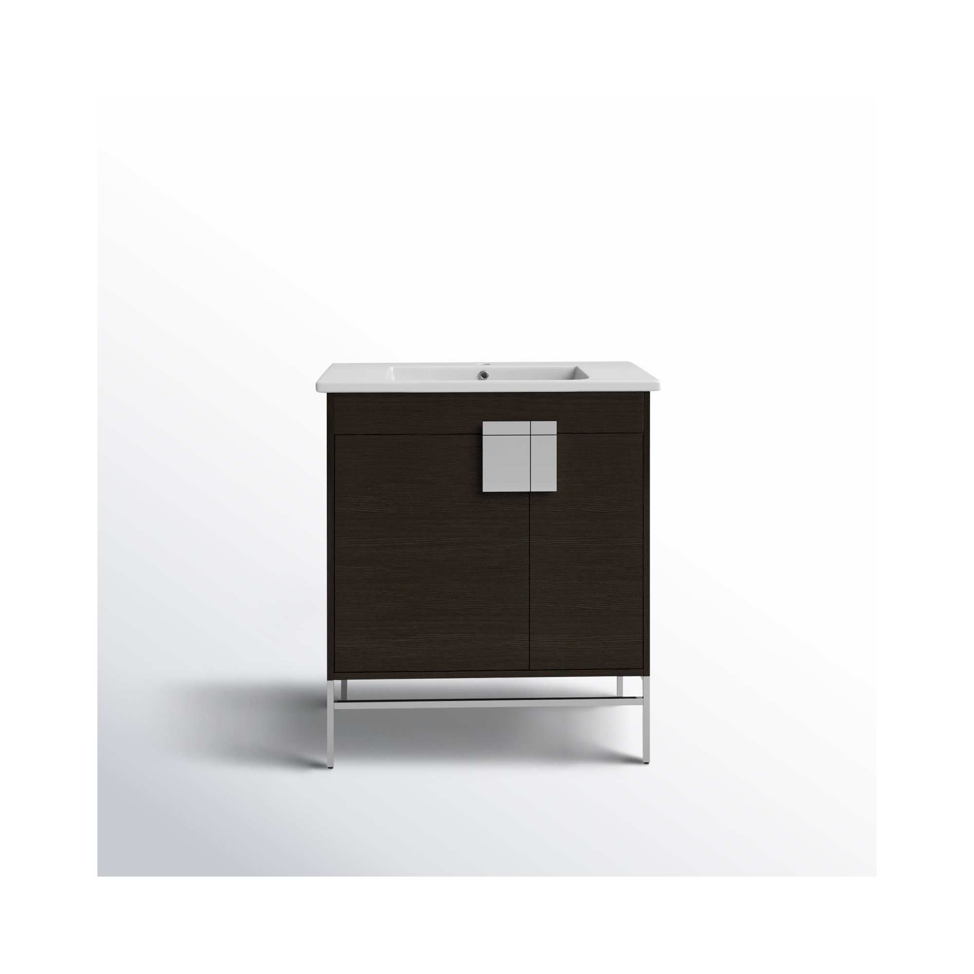 Maisie 30'' Single Bathroom Vanity, Black, Polished Chrome