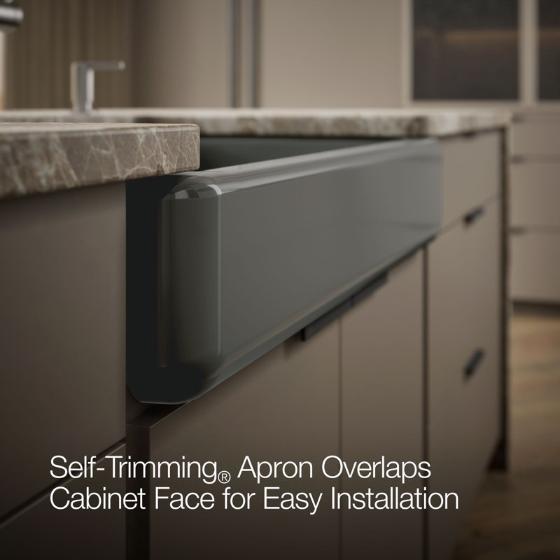 Whitehaven® 36" L x 22" W Double Basin Farmhouse/Apron Kitchen Sink, Thunder Gray