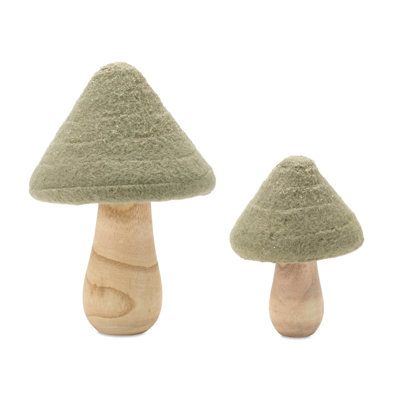 Décoration champignon en laine scintillante