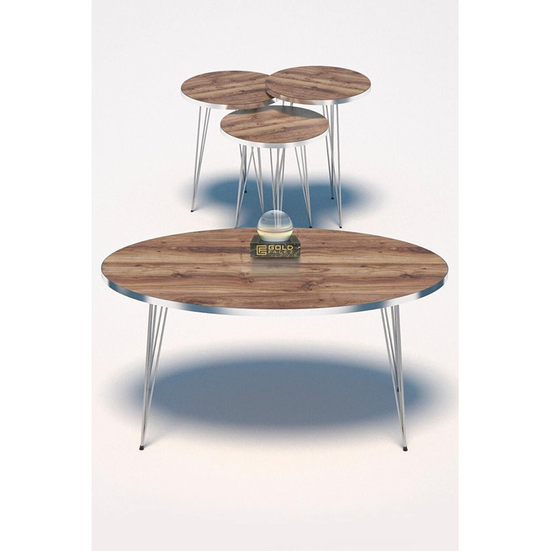 Mario Living Room Table Set, Walnut