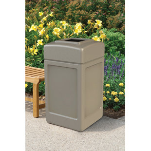Plastic Open Outdoor Trash/Recycling Bins - 42 Gallons