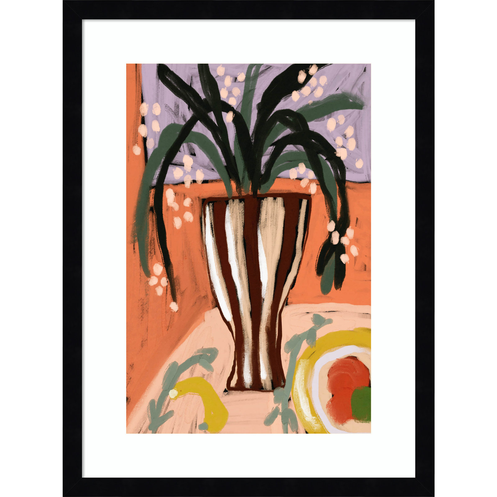 Floral Still Life No. 3 Print, Black, 21" H x 16" W
