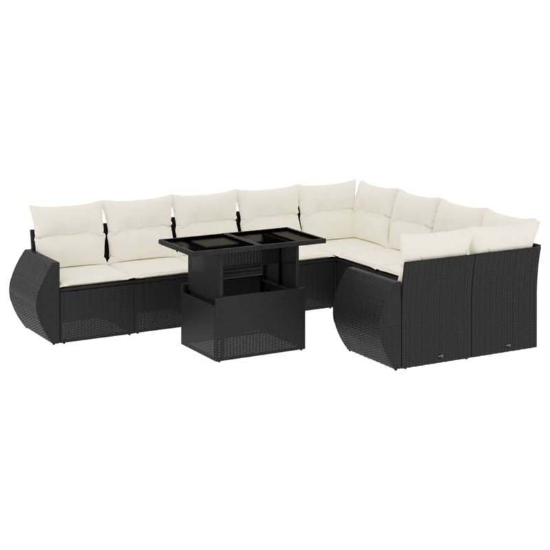 Vidaxl 10 Piece Patio Sofa Set With Cushions  Poly Rattan