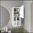 Wall-Mounted Bathroom Cabinet With Door And 4 Open Shelves, White Finish.