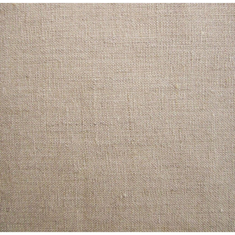 Fino Linen Solid Color Single Shower Curtain, White/Wafer Taupe, 84'' H x 72'' L