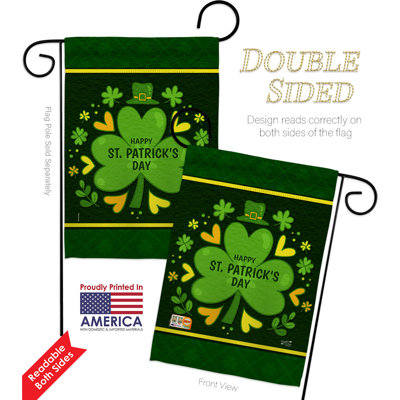 Double Sided 18.5'' H x 13'' W Polyester St. Patrick's Day Flag Set
