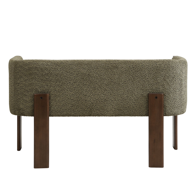 Causeuse 48,5 po (noyer + vert), Noyer, Vert