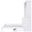 Grand lit blanc avec tablette de rangement polyvalente - Optimise la gestion de l'espace Chambre fonctionnelle moderne