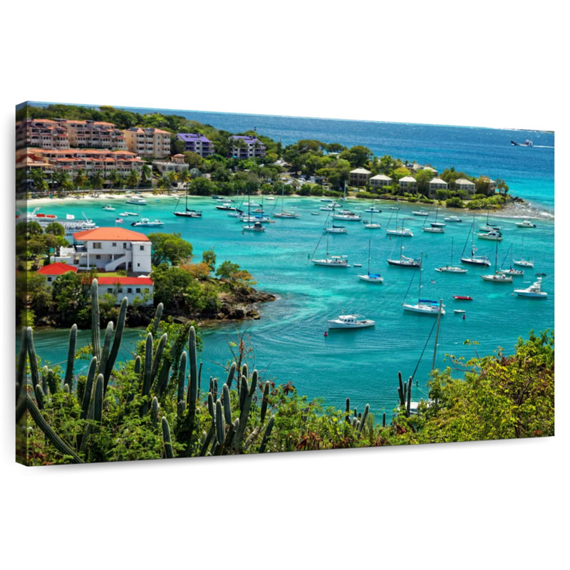 Mehar Cruz Bay Harbor Boats, 8" H x 12" W