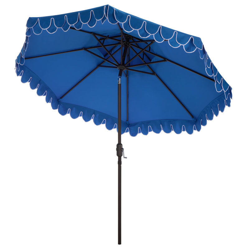 Parasol d'extérieur double 8,4 pi Amirreza, Bleu pacifique / Blanc