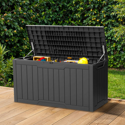 80 Gallon Outdoor Storage Box with Bench Seat Lockable & Weather Resistant