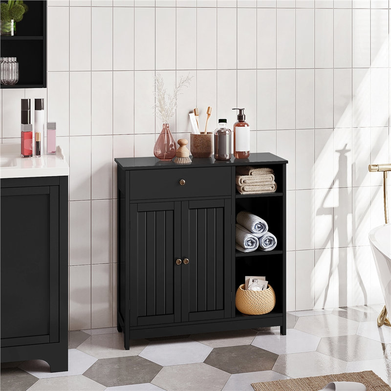Azer Freestanding Bathroom Cabinet, Black