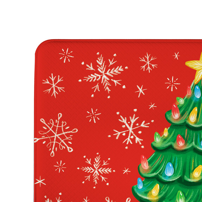 Tapis anti-fatigue sapin de Noël nostalgique « Twas The Night », 76 x 46 cm