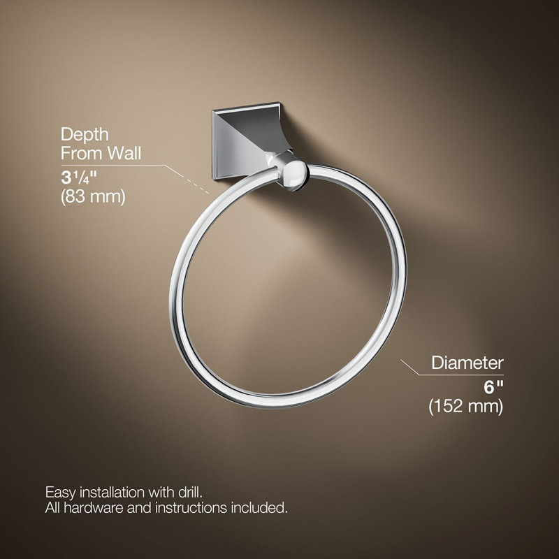 Memoirs® Wall Mounted Towel Ring, Polished Chrome