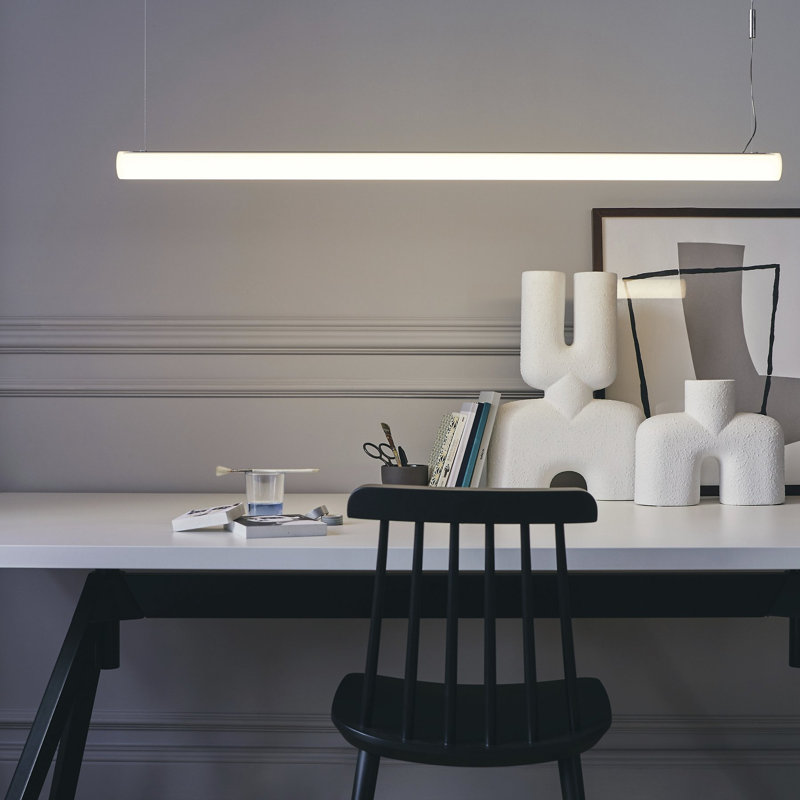 Alphabet of Light 47" LED Linear Suspension in Grey Aluminum