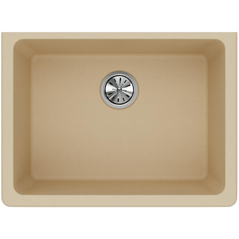 Évier de cuisine encastré en quartz classique 24-5/8 po x 18-1/2 po x 9-1/2 po, Sable