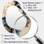 «Blue and Gold Floral Bunch III» - Miroir mural irrégulier traditionnel