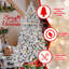 6FT Pre-Lit Snow Flocked Artificial Christmas Tree, 350 Colourful UL Lights, 36 Natural Pine Cones, 888 Snowy PVC Tips, Hinged Branches, Stable Metal Stand-1434580494-1434580491