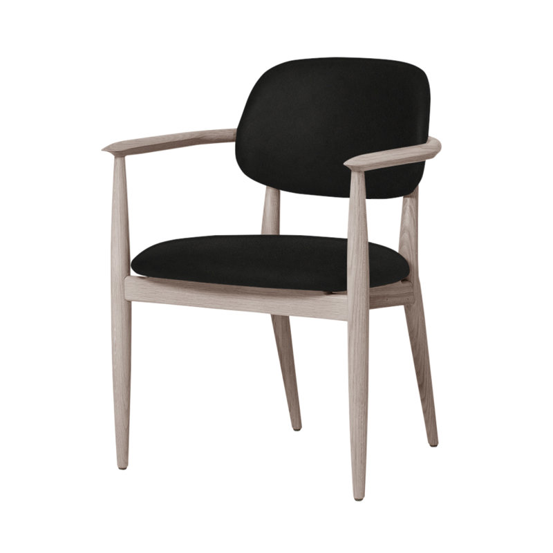 Chaise Slow de Space Copenhagen, Chêne naturel, Nouveau noir Newcastle 65