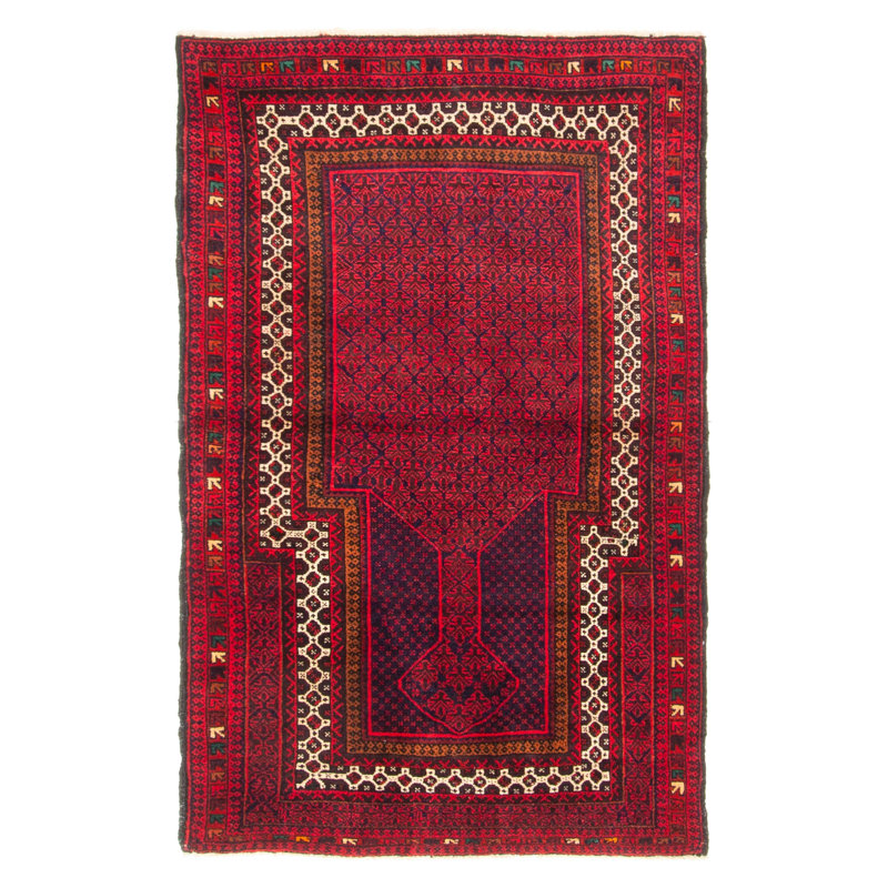 Tapis rouge Teimani 3 pi 1 po x 4 pi 11 po