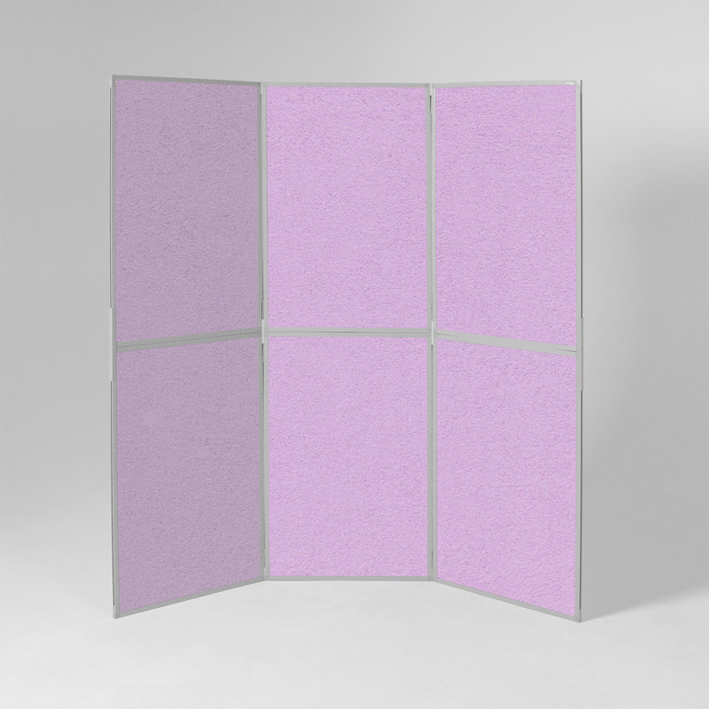 Free-Standing Bulletin Board, 200cm H x 210cm W, Lilac, Grey
