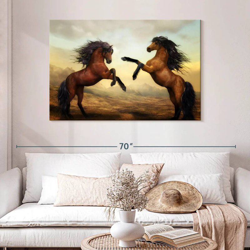 Brampt Fighting Brown Horses