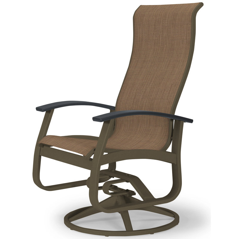 Chaise berçante Askar, Rouge 1D Sunbrella®, Graphite classique P30, Bois de plage texturé