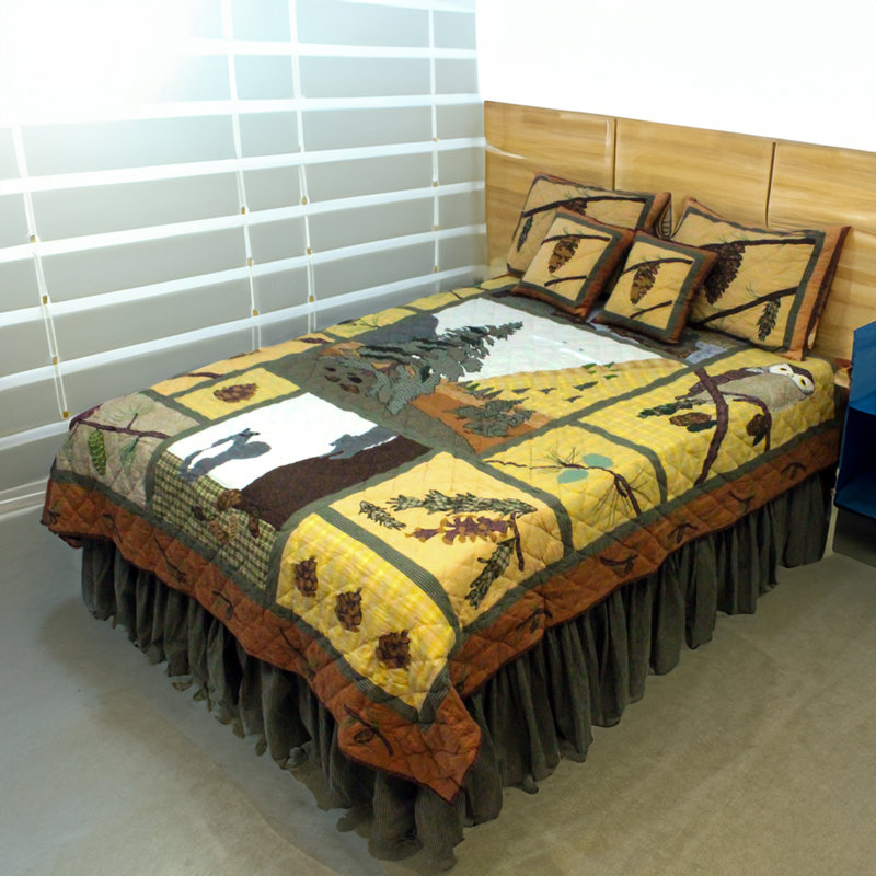 Pinecone Rustic Cotton Quilt, Twin