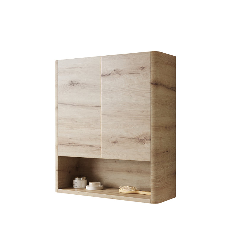 ZUNO 26" Wall-Mounted Bathroom Cabinet, White Oak