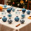 Ensemble de 30 boules de Noël en plastique incassables, boules décoratives d'arbre de Noël de 2,36 pouces, décorations de fêtes décoratives, bleu-1159256531