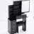 Black Entryway Desk And Stool - 2 Ac & , Touch Control Led Mirror With , American Style Small Space- Vanity Table Chair , + Power Station, Sliding Mirror, Option, ,-1752771151