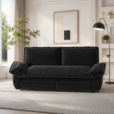 3-in-1 Convertible Velvet Loveseat Sleeper Sofa Bed
