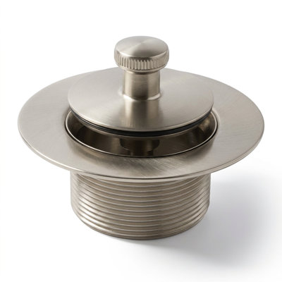 SUPPLYGIANT Lift and Turn Tub Drain Stopper, 1-1/2 Bathtub Drain Assembly, Nickel Plated Finish