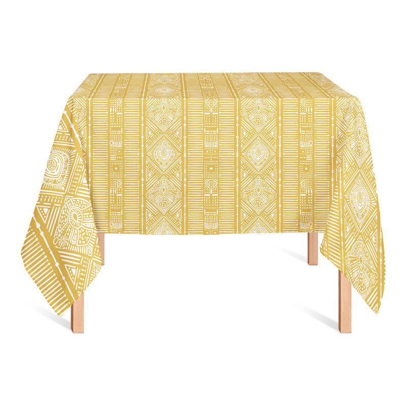 Nappe géométrique carrée, Jaune