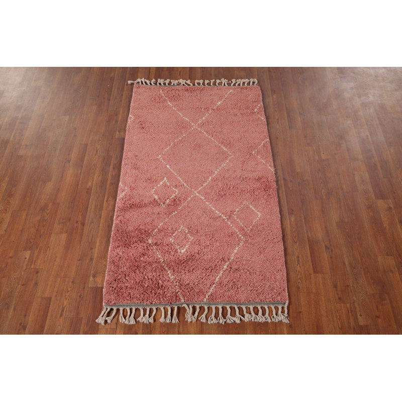 Handmade Wool Moroccan Accent Rug 3x5